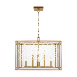 Erro Eight Light Pendant in Burnished Brass by Visual Comfort Studio