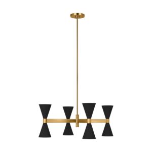 Albertine Eight Light Chandelier in Midnight Black by Visual Comfort Studio