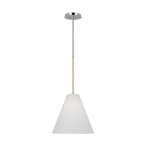 Remy One Light Pendant in Polished Nickel by Visual Comfort Studio