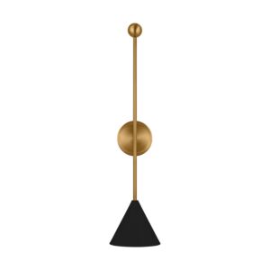 Cosmo 1-Light Bathroom Vanity Light Fixture in Midnight Black and Burnished Brass