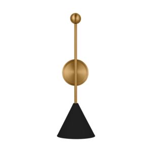 Cosmo 1-Light Bathroom Vanity Light Fixture in Midnight Black and Burnished Brass