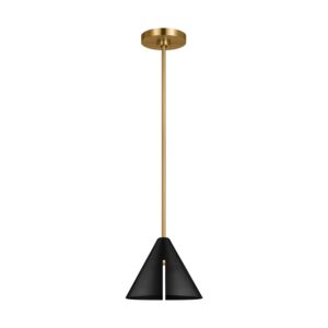 Cambre 1-Light LED Pendant in Midnight Black and Burnished Brass