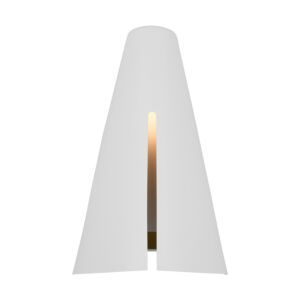 Cambre LED Wall Sconce in Matte White and Burnished Brass by Visual Comfort Studio