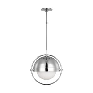 Bacall One Light Pendant in Polished Nickel by Visual Comfort Studio