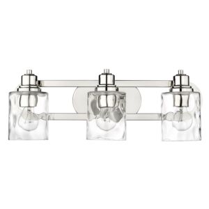 Lumley 3-Light Bathroom Vanity Light in Polished Nickel