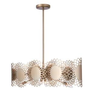 Helia Eight Light Island Pendant in Brushed Champagne Gold by Kalco