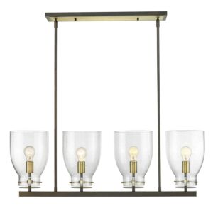 Shelby 4-Light Chandelier Light in Oil Rubbed Bronze and Antique Brass