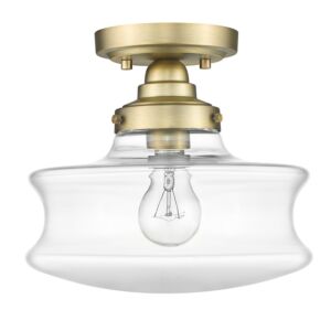 Keal 1-Light Convertible Semi-Flush Light in Antique Brass