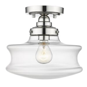 Keal 1-Light Convertible Semi-Flush Light in Polished Nickel