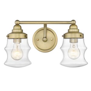 Keal 2-Light Bathroom Vanity Light in Antique Brass