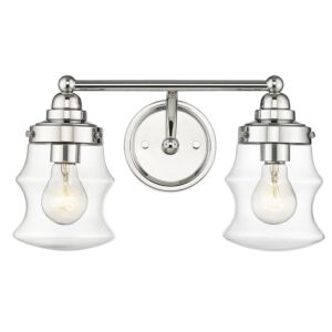 Keal 2-Light Bathroom Vanity Light in Polished Nickel