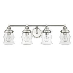 Keal 4-Light Bathroom Vanity Light in Polished Nickel