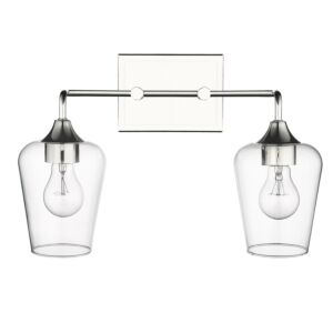 Gladys 2-Light Bathroom Vanity Light in Polished Nickel