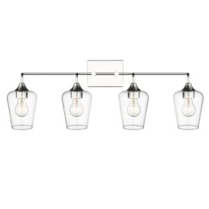 Gladys 4-Light Bathroom Vanity Light in Polished Nickel