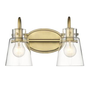 Bristow 2-Light Bathroom Vanity Light in Antique Brass