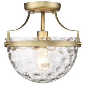 Quinn 1-Light Semi-Flush Light in Antique Brass