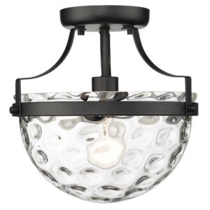 Quinn 1-Light Semi-Flush Light in Matte Black