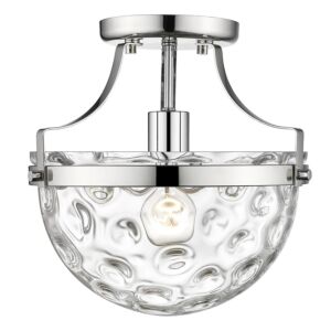 Quinn 1-Light Semi-Flush Light in Polished Nickel