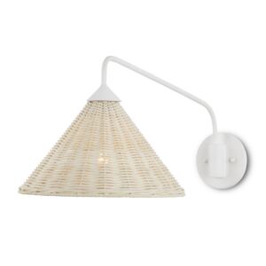 Basket  Wall Sconce in White Bleached Natural by Currey and Company