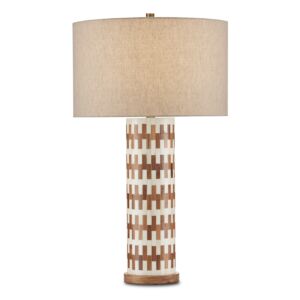 Tia  Table Lamp in White Natural Antique Brass by Currey and Company