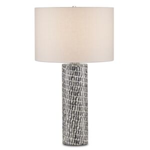 Charcoal  Table Lamp in Gray White Polished Nickel by Currey and Company