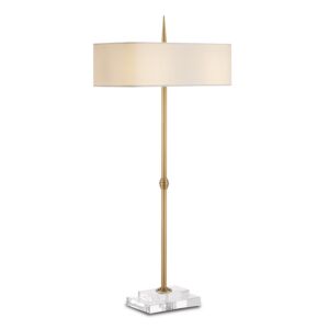 Caldwell  Table Lamp in Antique Brass Clear by Currey and Company