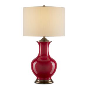 Lilou  Table Lamp in Red Antique Brass by Currey and Company