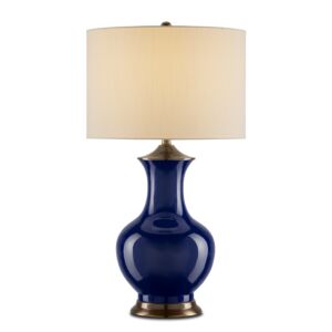 Lilou  Table Lamp in Blue Antique Brass by Currey and Company