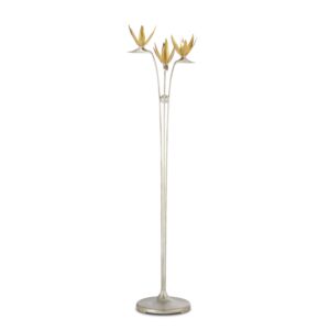 Paradiso  Floor Lamp in Contemporary Silver Leaf Contemporary Gold Leaf by Currey and Company