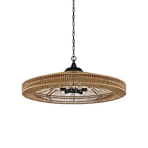 Maldives  Chandelier in Natural Satin Black by Currey and Company