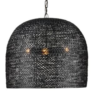 Piero  Pendant in Satin Black by Currey and Company