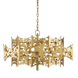 Emmental  Chandelier in Contemporary Gold Leaf by Currey and Company