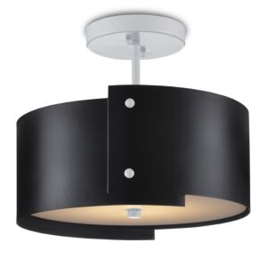 Ritsu LED Semi Flush Mount in Blacksmith Sugar White by Currey and Company