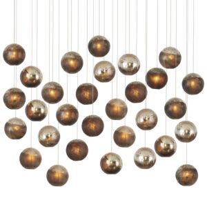 Pathos 30 Light Pendant in Antique Silver Antique Gold Matte Charcoal by Currey and Company