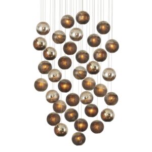 Pathos 36 Light Pendant in Antique Silver Antique Gold Matte Charcoal by Currey and Company