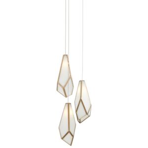 Glace  Pendant in White Antique Brass by Currey and Company