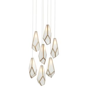 Glace  Pendant in White Antique Brass by Currey and Company