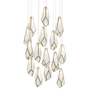 Glace  Pendant in White Antique Brass by Currey and Company