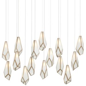 Glace  Pendant in White Antique Brass by Currey and Company