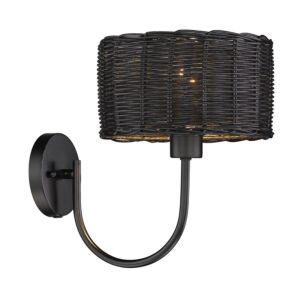 Erma One Light Wall Sconce in Matte Black by Golden