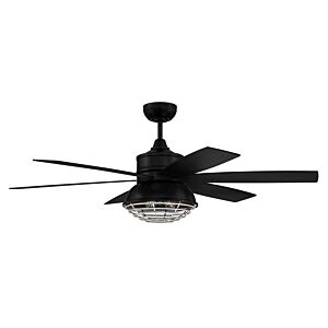 Craftmade Rugged 2-Light Outdoor Ceiling Fan in Flat Black with Painted Nickel