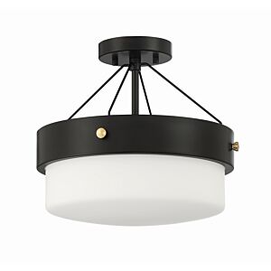 Oak Street Two Light Flushmount in Flat Black by Craftmade