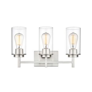 Janna Three Light Vanity in Brushed Nickel by Millennium