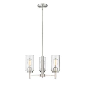 Janna Three Light Chandelier in Brushed Nickel by Millennium