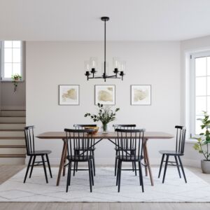 Janna Five Light Chandelier in Matte Black by Millennium