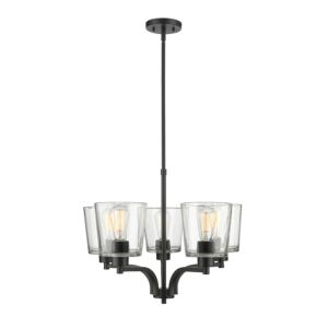 Evalon 5-Light Chandelier in Matte Black