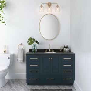 Gallos 3-Light Bathroom Vanity Light in Modern Gold