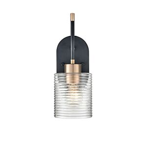 Renitta One Light Wall Sconce in Matte Black Modern Gold by Millennium