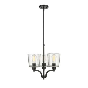 Evalon 3-Light Chandelier in Matte Black