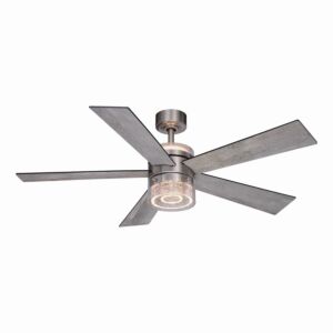 Ashford 1-Light 52" Hanging Ceiling Fan in Brushed Nickel